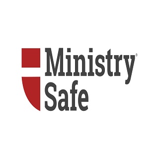 Light red background with Ministry Safe logo and red half shield